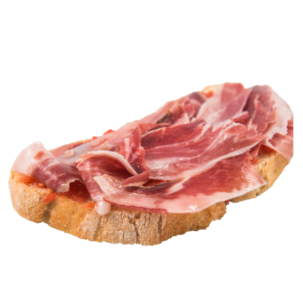 Tostada con jamón serrano, aceite y tumaca