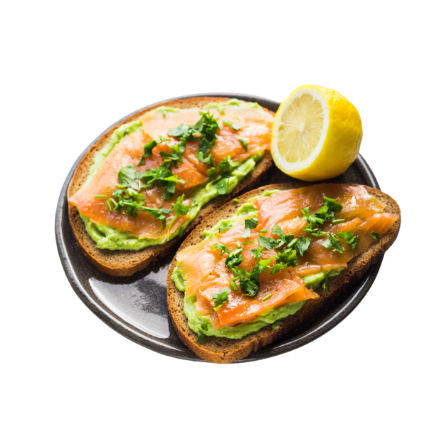 Tostada con salmón ahumado y aguacate