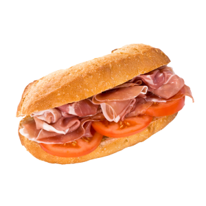 Mollete a la plancha de jamón serrano, aceite y tumaca